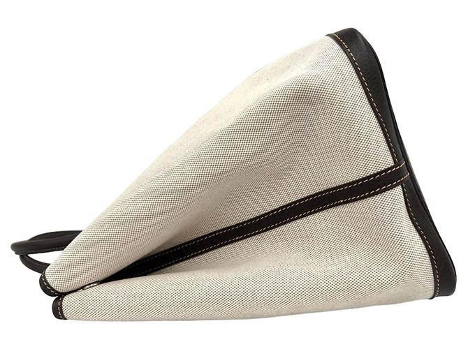 Hermès Borsa Tote Hermes Garden Party GM Toile H Buffalo Marrone Crudo - vista 5