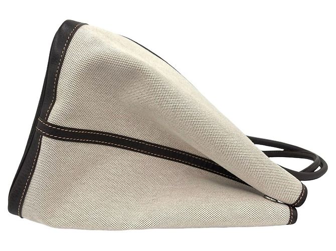 Hermès Borsa Tote Hermes Garden Party GM Toile H Buffalo Marrone Crudo - vista 6