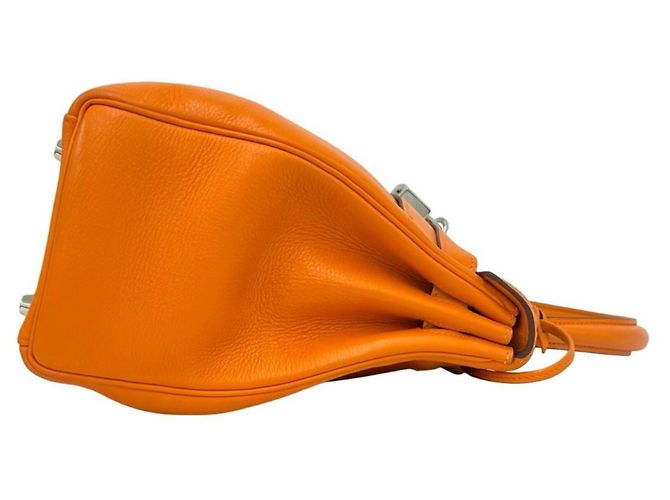 Hermès Borsa Hermes Kelly 35 in pelle Chevre Arancione - vista 6