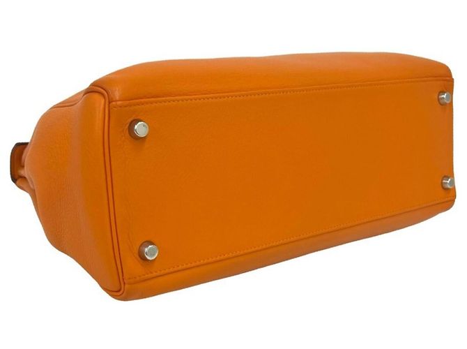 Hermès Borsa Hermes Kelly 35 in pelle Chevre Arancione - vista 7