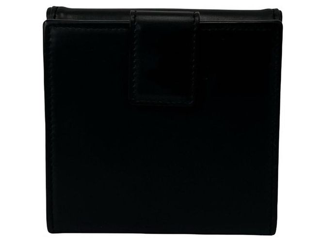 Portafoglio mini bi-fold Christian Dior in vitello nero - vista 2