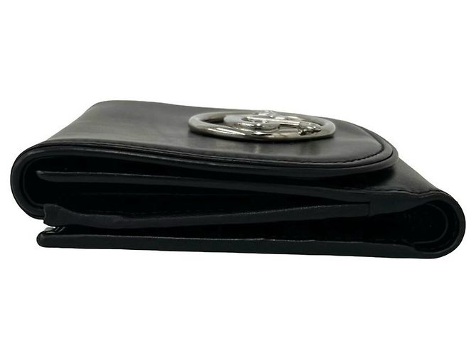 Portafoglio mini bi-fold Christian Dior in vitello nero - vista 4