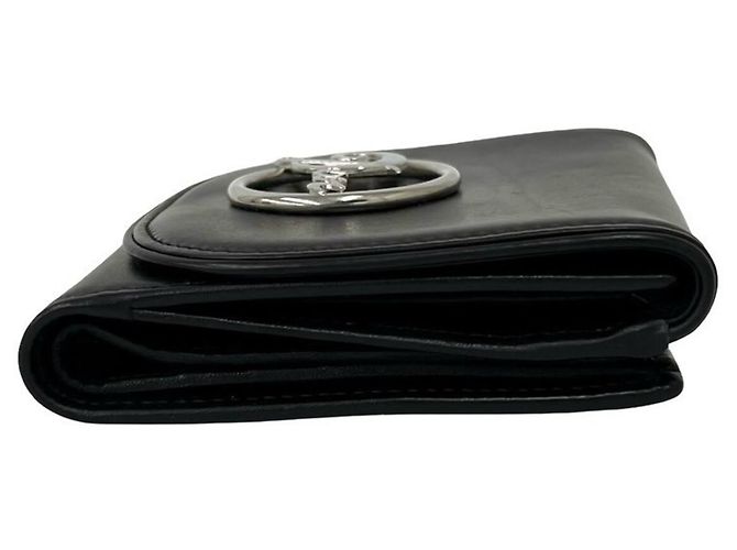Portafoglio mini bi-fold Christian Dior in vitello nero - vista 5