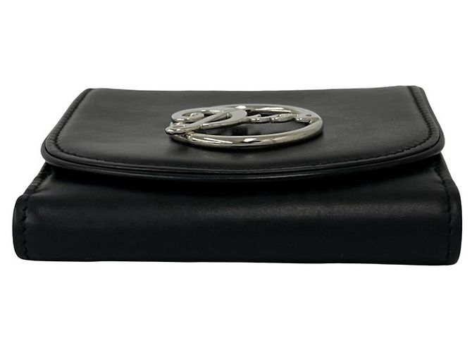Portafoglio mini bi-fold Christian Dior in vitello nero - vista 6