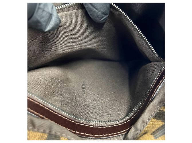 Borsa Fendi Zucca in tela e pelle marrone Nero - vista 10