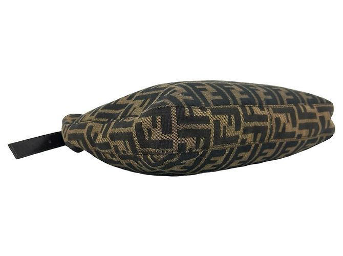Borsa Fendi Zucca in tela e pelle marrone Nero - vista 7