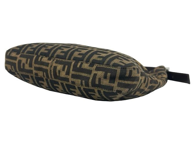 Borsa Fendi Zucca in tela e pelle marrone Nero - vista 8