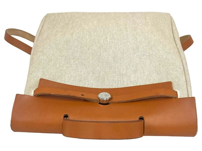 Hermès HERMES Herbag Ad PM Toile H Leder Rucksack Braun Roh - Ansicht 4