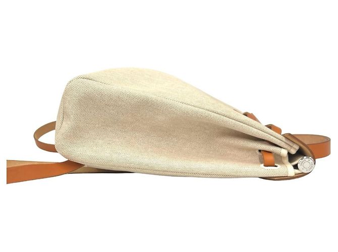 Hermès HERMES Herbag Ad PM Toile H Leder Rucksack Braun Roh - Ansicht 6