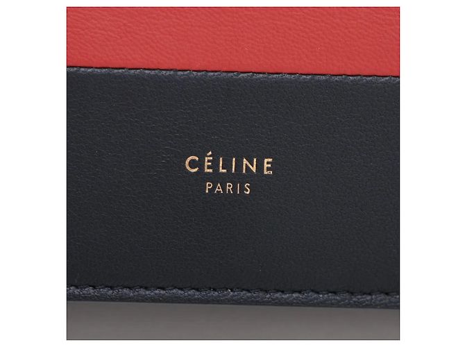 Céline Bolso de hombro de piel con cadena Celine Frame Evening Roja Azul marino - vista 10