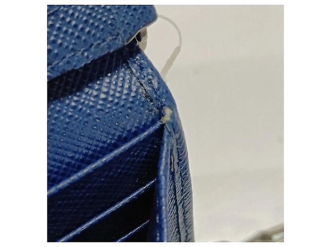 Bolsa de Ombro com Corrente em Couro Saffiano Prada Azul marinho - vista 10