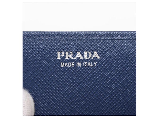 Bolsa de Ombro com Corrente em Couro Saffiano Prada Azul marinho - vista 11