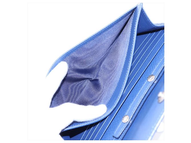 Bolsa de Ombro com Corrente em Couro Saffiano Prada Azul marinho - vista 8