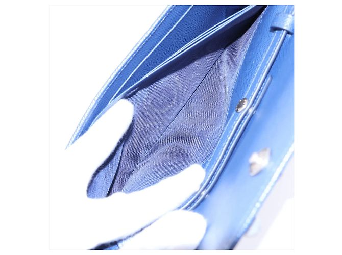 Bolsa de Ombro com Corrente em Couro Saffiano Prada Azul marinho - vista 9