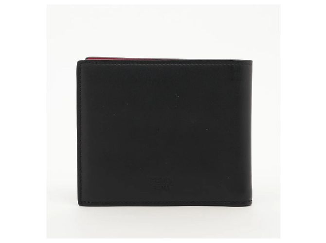 Fendi Monster Bugs Eye Leather Bi-fold Wallet Black - view 2