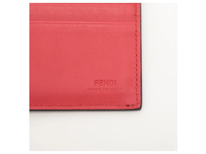 Fendi Monster Bugs Eye Leather Bi-fold Wallet Black - view 6