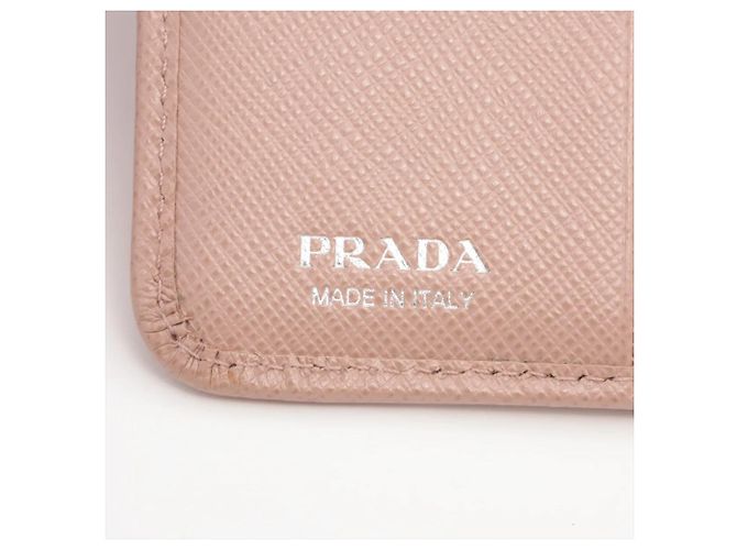 Prada Saffiano Leather Bi-fold Wallet Beige - view 9