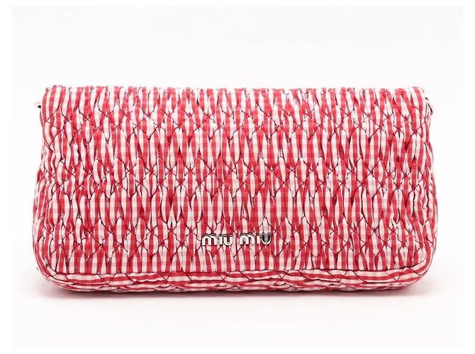 Borsa a spalla Miu Miu CLUB in pelle Nappa Matelassé e cristalli Rosso - vista 2