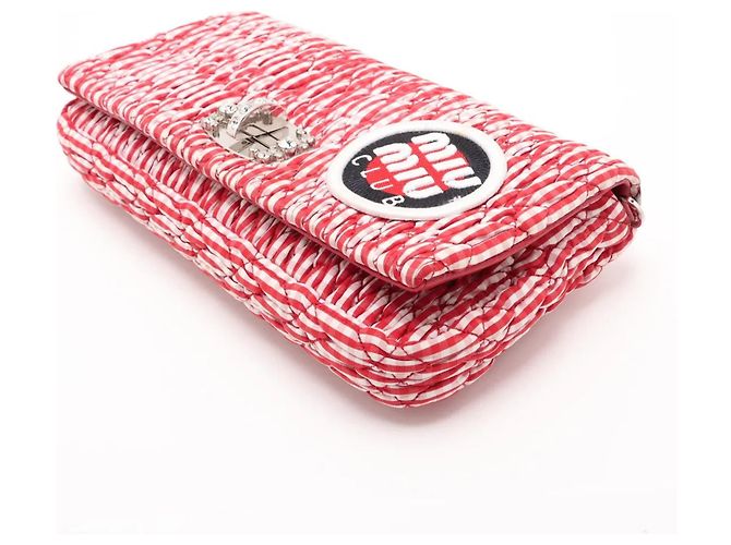 Borsa a spalla Miu Miu CLUB in pelle Nappa Matelassé e cristalli Rosso - vista 3