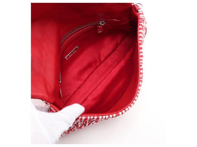Borsa a spalla Miu Miu CLUB in pelle Nappa Matelassé e cristalli Rosso - vista 6