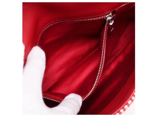 Borsa a spalla Miu Miu CLUB in pelle Nappa Matelassé e cristalli Rosso - vista 7