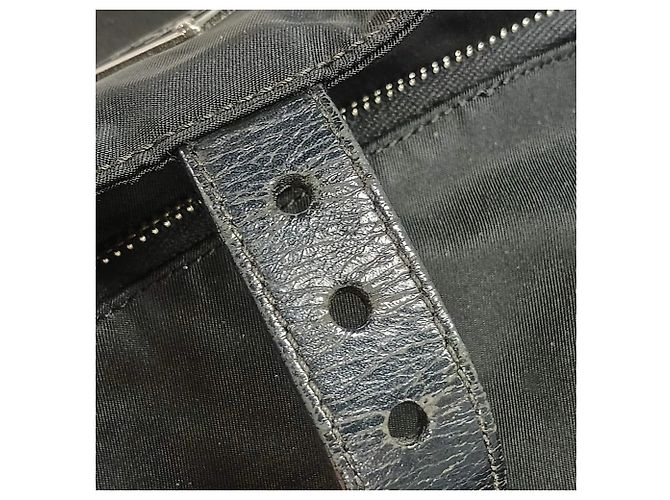 Prada Tessuto Nylon Triangle Logo Leather Shoulder Bag Black - view 19