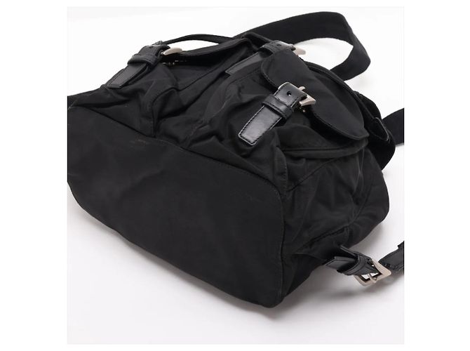 Borsa a tracolla Prada in nylon Tessuto con logo triangolare in pelle Nero - vista 3
