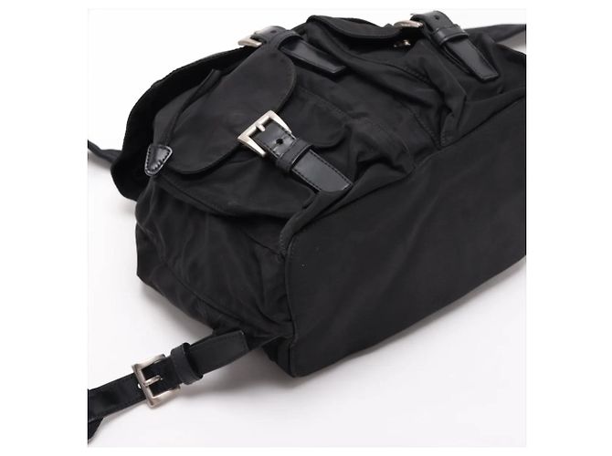 Borsa a tracolla Prada in nylon Tessuto con logo triangolare in pelle Nero - vista 4