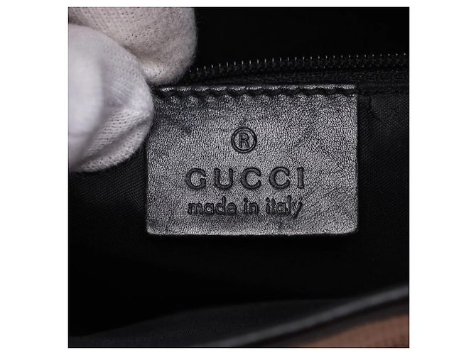 Gucci Jackie Schultertasche aus Leder Schwarz Beige - Ansicht 16