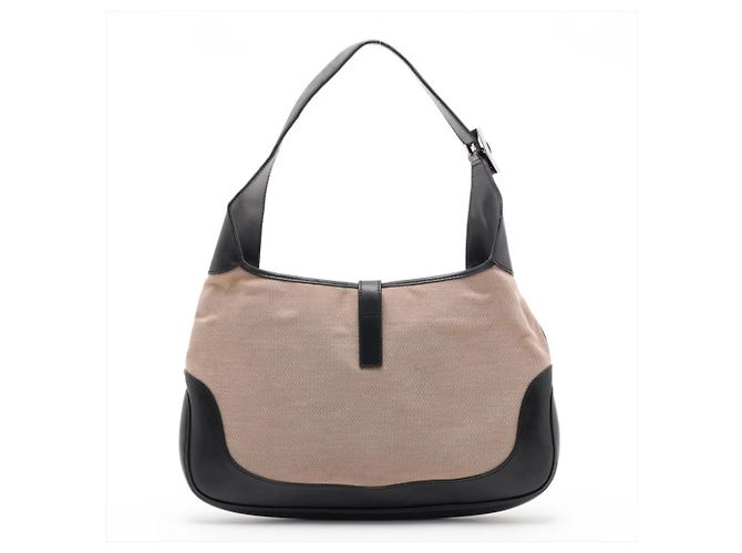 Gucci Jackie Schultertasche aus Leder Schwarz Beige - Ansicht 2