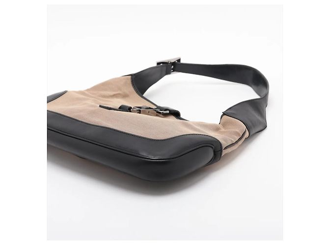 Gucci Jackie Schultertasche aus Leder Schwarz Beige - Ansicht 3