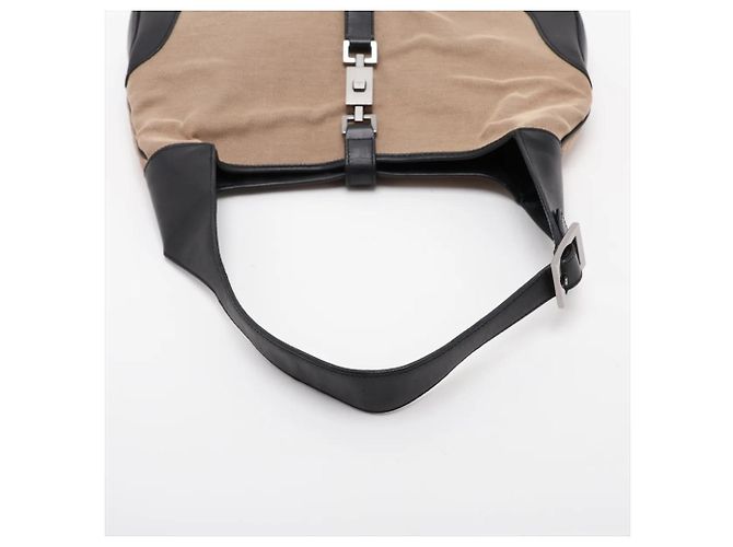 Gucci Jackie Schultertasche aus Leder Schwarz Beige - Ansicht 5