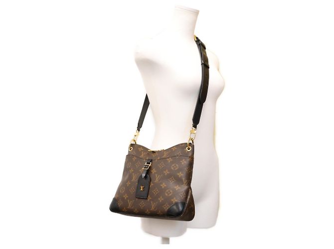Borsa a tracolla Louis Vuitton Monogram Noir Odeon NM PM Marrone - vista 14