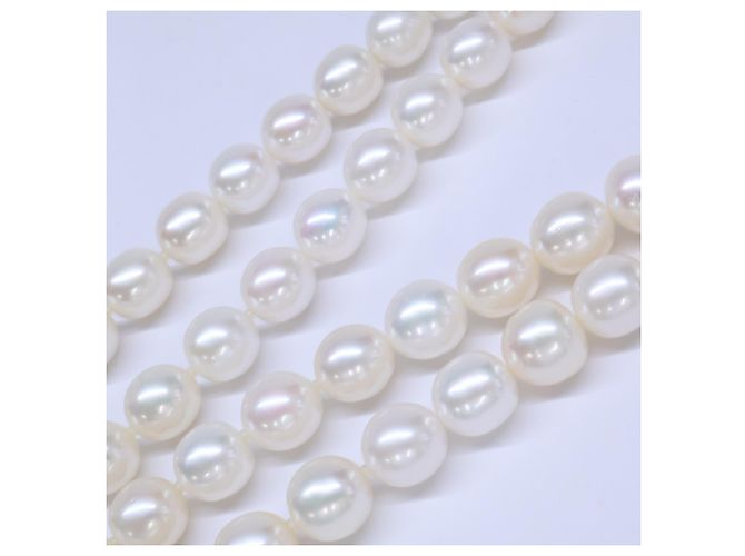Collier Chanel 96A Coco Mark Turnlock à double rang de perles baroques Doré - vue 8