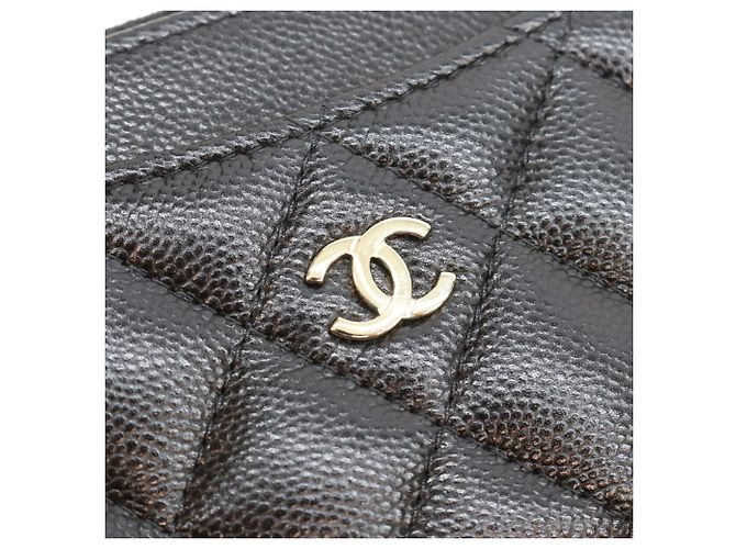 Tarjetero Chanel de piel de becerro granulada negra Negro - vista 6