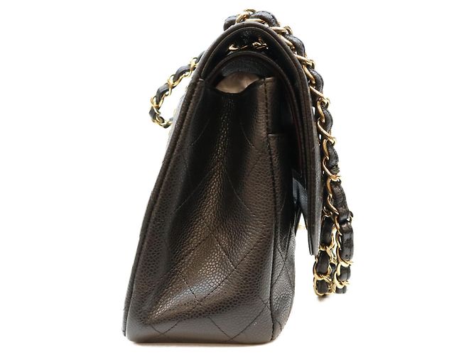 Borsa a tracolla Chanel Double Flap in pelle caviar nera Nero - vista 4