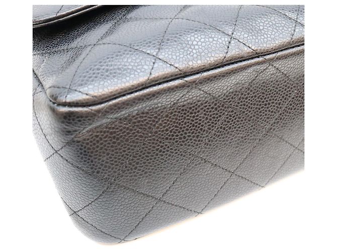 Borsa a tracolla Chanel Double Flap in pelle caviar nera Nero - vista 6