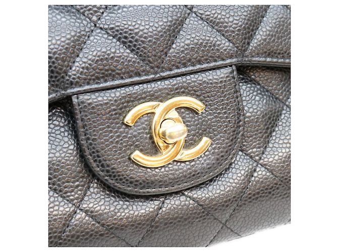 Borsa a tracolla Chanel Double Flap in pelle caviar nera Nero - vista 7