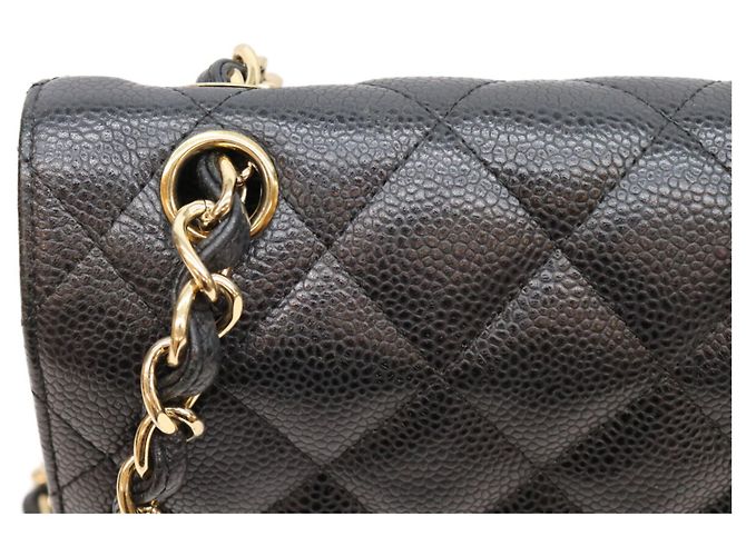 Borsa a tracolla Chanel Double Flap in pelle caviar nera Nero - vista 8