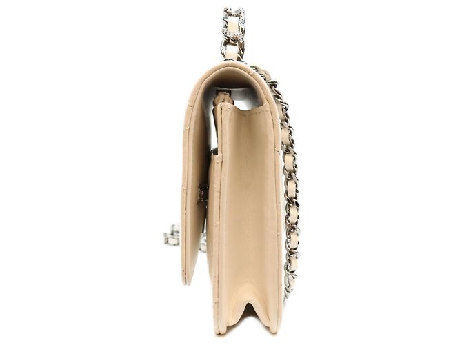 Chanel Schultertasche aus weißem Lammleder - Ansicht 4