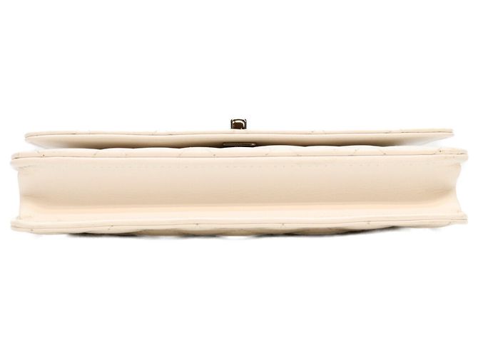Chanel Schultertasche aus weißem Lammleder - Ansicht 5