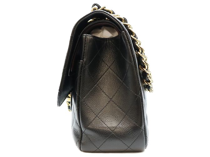 Borsa a tracolla Chanel Double Flap in pelle caviar nera Nero - vista 2