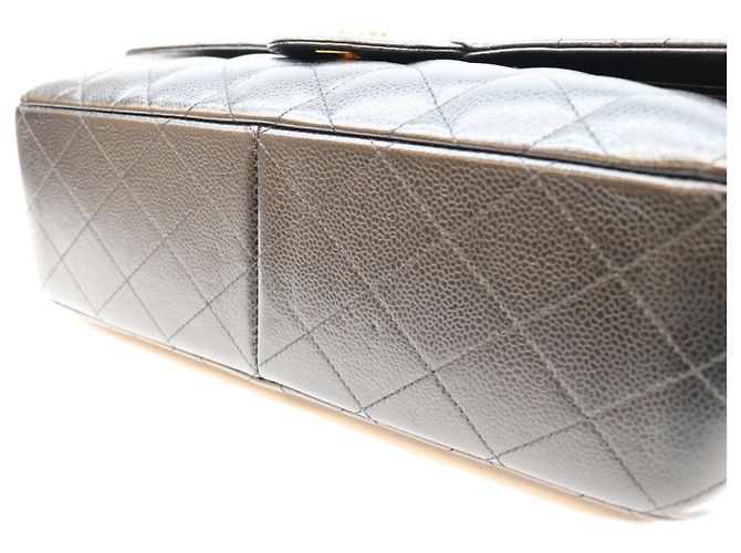 Borsa a tracolla Chanel Double Flap in pelle caviar nera Nero - vista 6