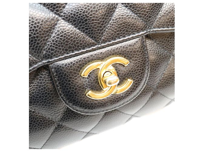 Borsa a tracolla Chanel Double Flap in pelle caviar nera Nero - vista 7