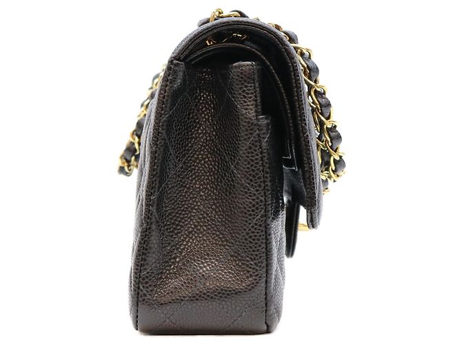 Borsa a tracolla Chanel in pelle caviar nera Nero - vista 4