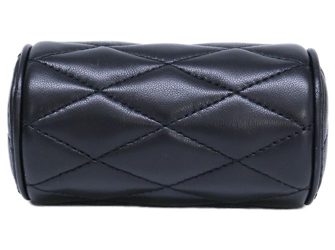 Autre Marque Borsa a tracolla Saint Laurent Sad Micro Tube in pelle di agnello nera con catena Nero - vista 5