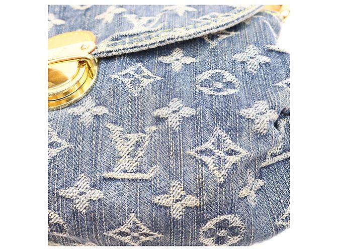 Borsa a spalla Mini Pleaty in denim Monogram Louis Vuitton - vista 10