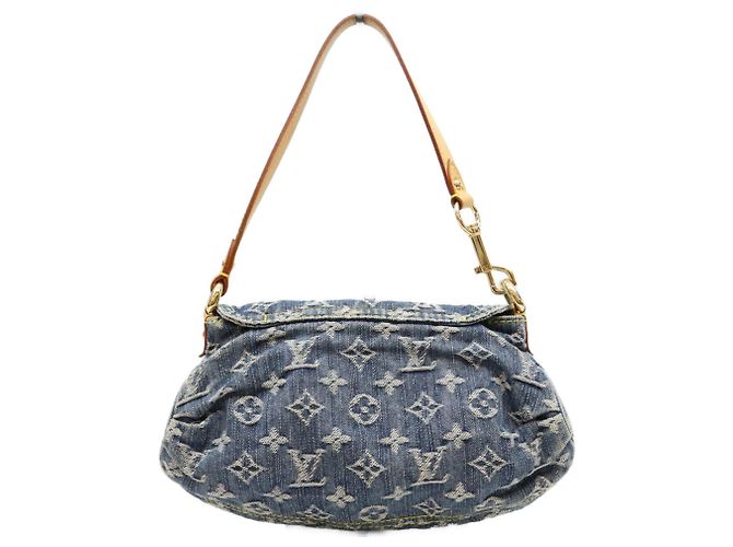 Borsa a spalla Mini Pleaty in denim Monogram Louis Vuitton - vista 3