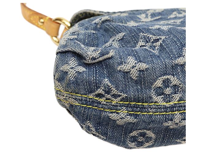 Borsa a spalla Mini Pleaty in denim Monogram Louis Vuitton - vista 6