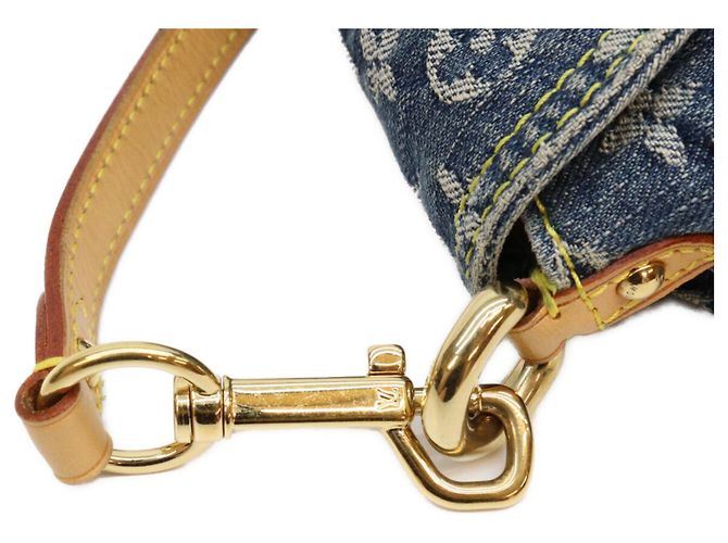 Borsa a spalla Mini Pleaty in denim Monogram Louis Vuitton - vista 8